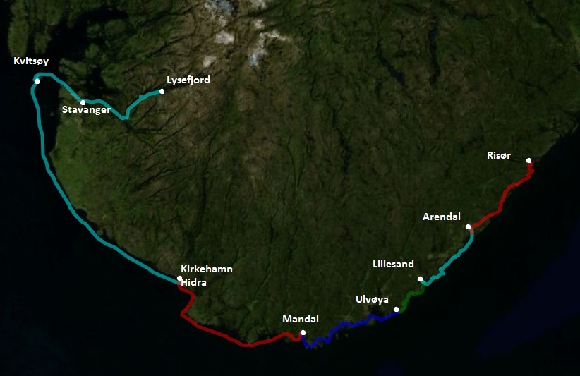 Grafik Törn Norwegen 2012